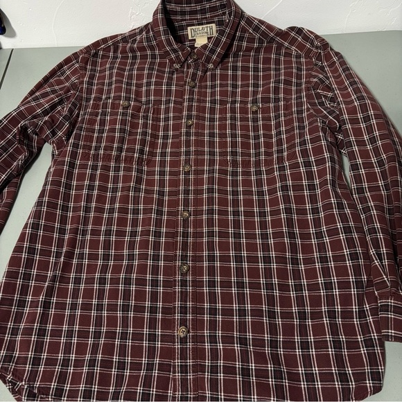 Duluth Trading Co Large Men Flannel Button Front Long Sleeve Shirt Plaid Cotton - Picture 4 of 8